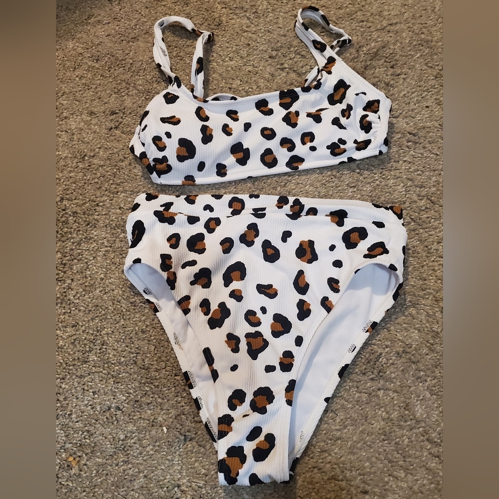 Leopard Print Kids One Piece Swimsuit